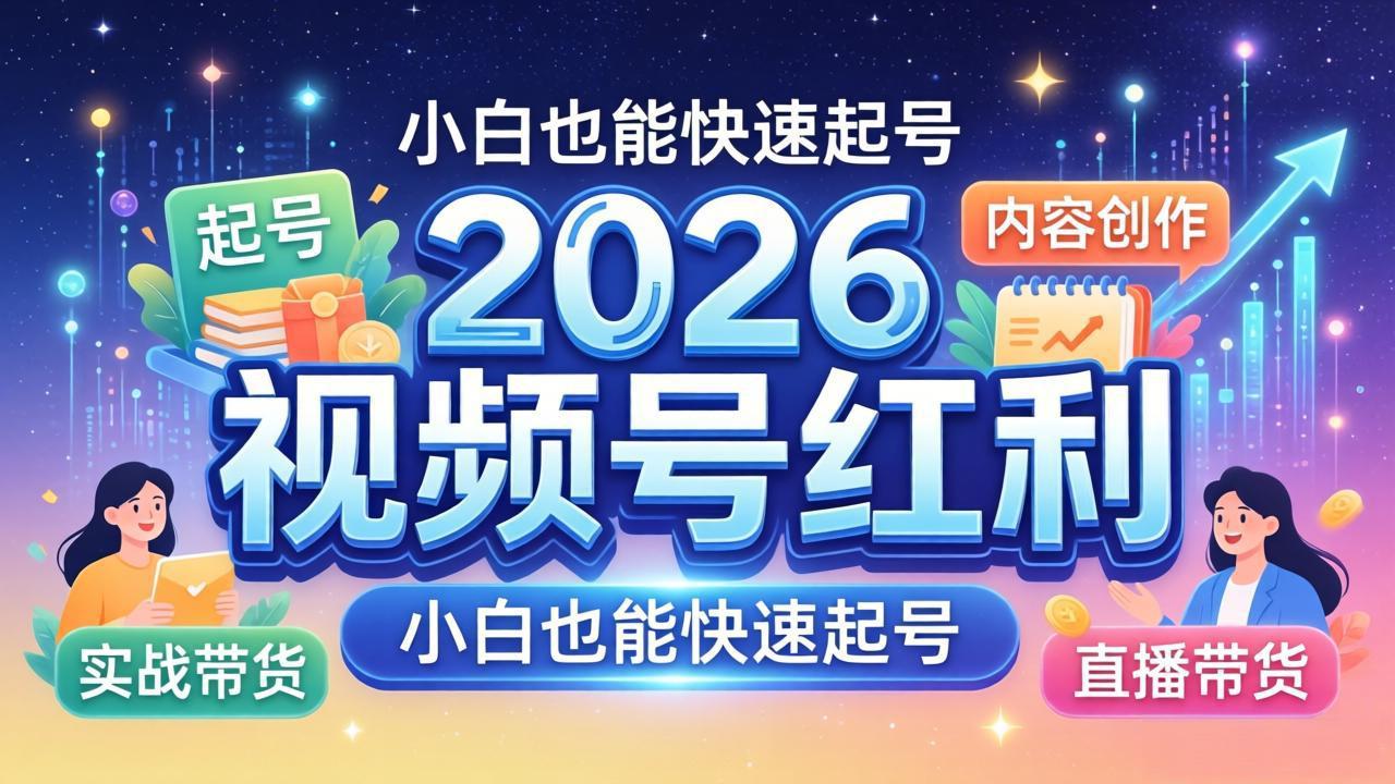 2026视频号红利实战营，大佬亲授起号、内容、直播、IP、投流、私域、矩阵全套落地打法-小创项目网