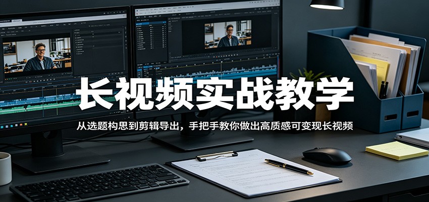 长视频实战教学,从选题构思到剪辑导出,手把手教你做出高质感可变现长视频-小创项目网