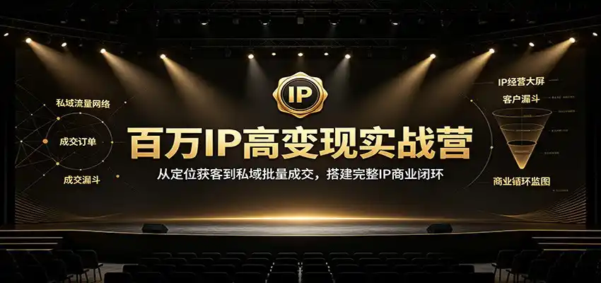 百万IP高变现实战营：从定位获客到私域批量成交，搭建完整IP商业闭环-小创项目网