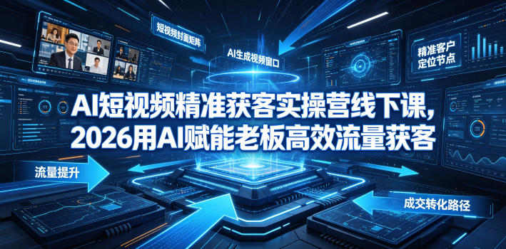 AI短视频精准获客实操营6月10-14号线下课，2026用AI赋能老板高效流量获客-寒山客