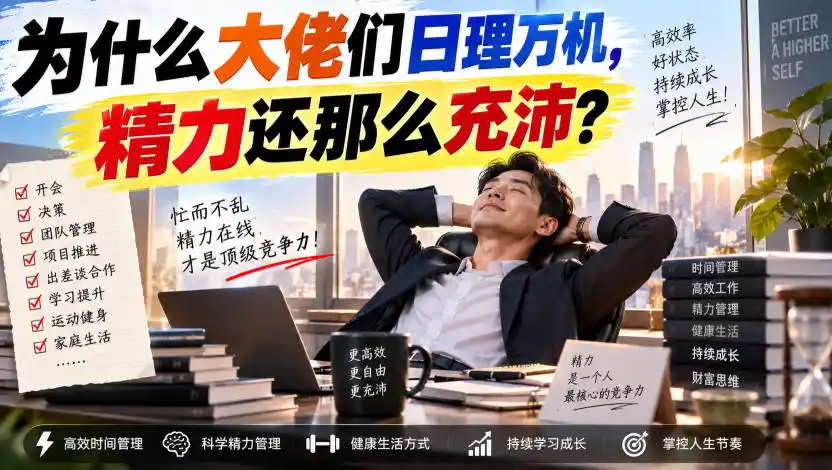 付费文章：为什么大佬们日理万机，精力还那么充沛？-小创项目网