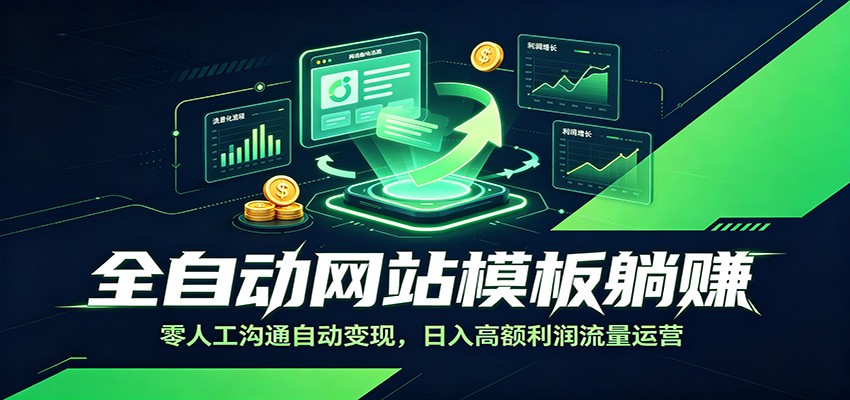 全自动网站模板躺赚：零人工沟通自动变现，日入高额利润流量运营-寒山客
