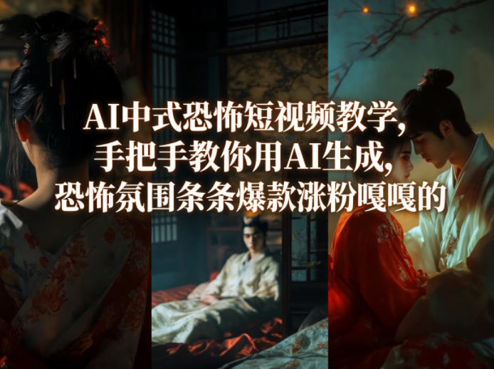 AI中式恐怖短视频教学，手把手教你用AI生成，恐怖氛围条条爆款涨粉嘎嘎的-小创项目网