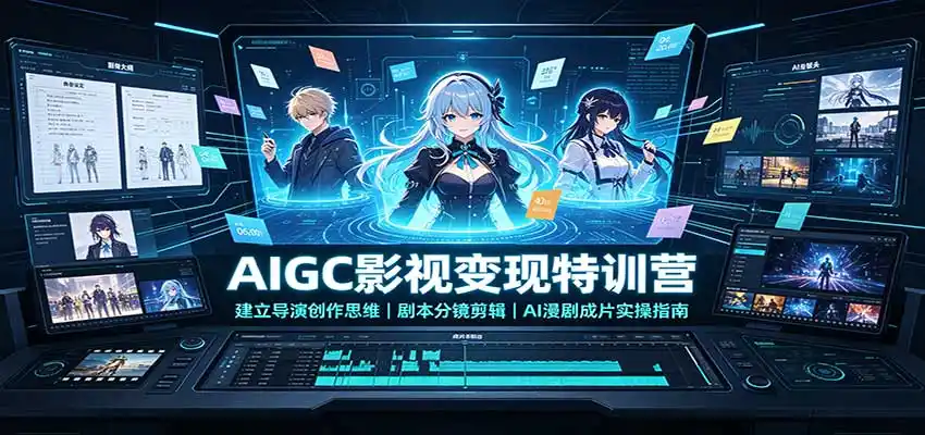 AIGC影视变现特训营：建立导演创作思维，剧本分镜剪辑，AI漫剧成片实操指南-小创项目网