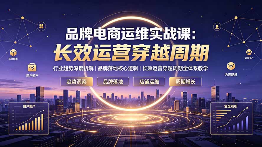 品牌电商运维实战课：行业趋势深度拆解｜品牌落地核心逻辑｜长效运营穿越周期全体系教学-小创项目网