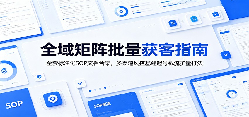 全域矩阵批量获客指南：全套标准化SOP文档合集，多渠道风控基建起号截流扩量打法-寒山客