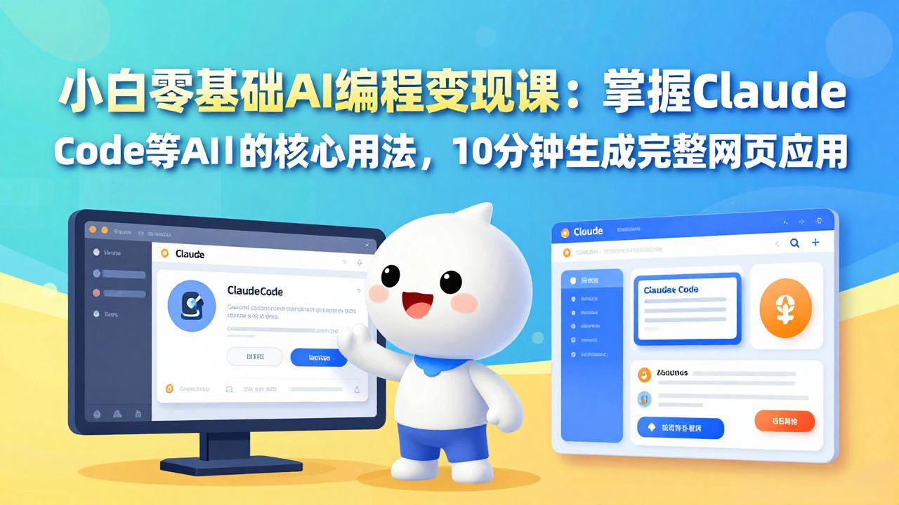 小白零基础AI编程变现课：掌握Claude Code等AI工具的核心用法，10分钟生成完整网页应用-小创项目网