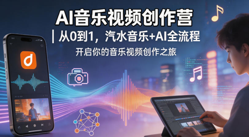 AI音乐视频创作营｜从0到1，汽水音乐+AI全流程，开启你的音乐视频创作之旅-小创项目网