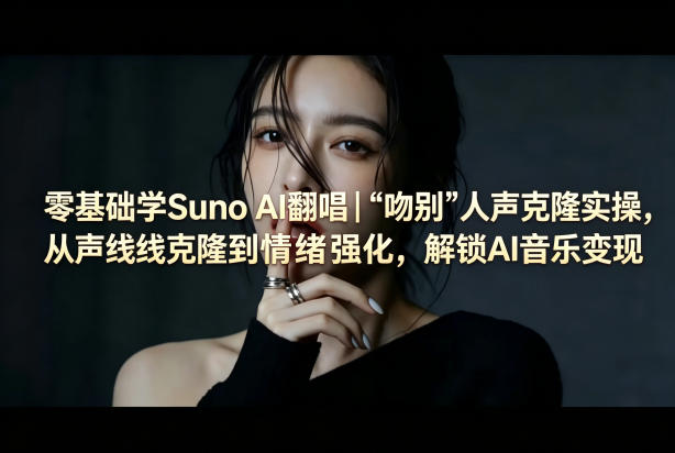 零基础学Suno AI翻唱｜《吻别》人声克隆实操，从声线克隆到情绪强化，解锁AI音乐变现-小创项目网