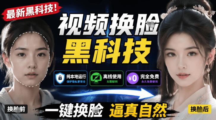 AI人工智能如此夸张？一键视频换Lian黑科技，纯本地离线运行，本地视频换Lian娱乐工具，AI FaceSwap-寒山客