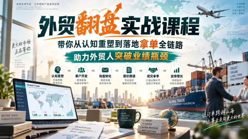 外贸翻盘实战课程，带你从认知重塑到落地拿单全链路，助力外贸人突破业绩瓶颈-寒山客