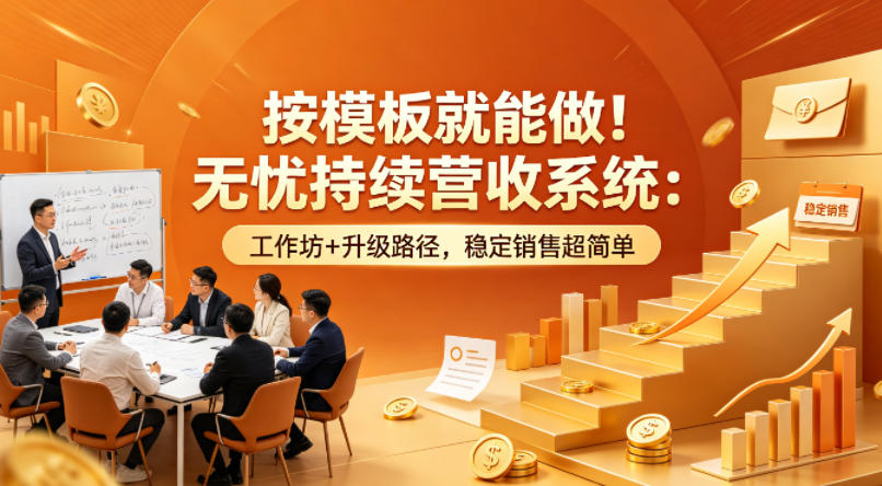 按模板就能做！无忧持续营收系统：工作坊+升级路径，稳定销售超简单【原创双语字幕】-小创项目网