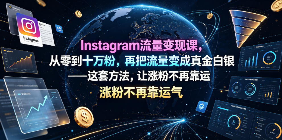 Instagram流量变现课，从零到十万粉，再把流量变成真金白银——这套方法，让涨粉不再靠运气【原创双语字幕】-寒山客