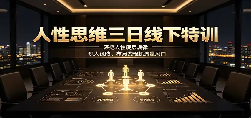 人性思维三日线下特训：深挖人性底层规律，识人设防、布局变现抓流量风口-小创项目网