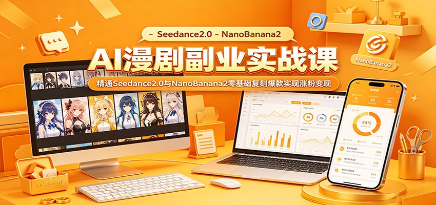 AI漫剧副业实战课：精通Seedance2.0与NanoBanana2零基础复刻爆款实现涨粉变现-寒山客