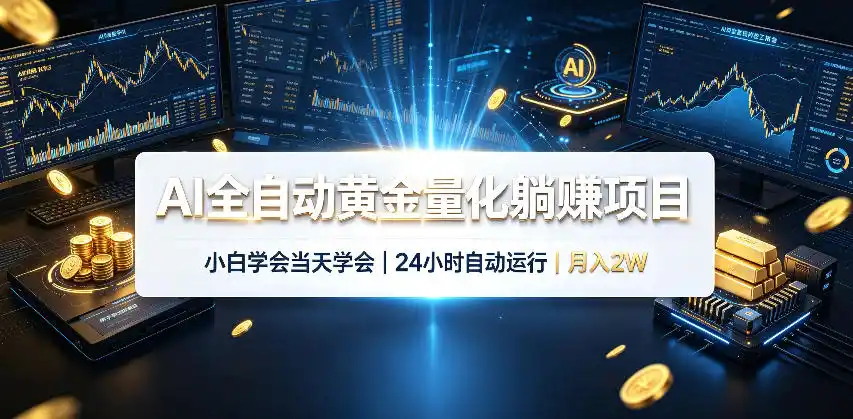 AI全自动黄金量化躺賺项目，24小时自动运行，月入2W！-小创项目网