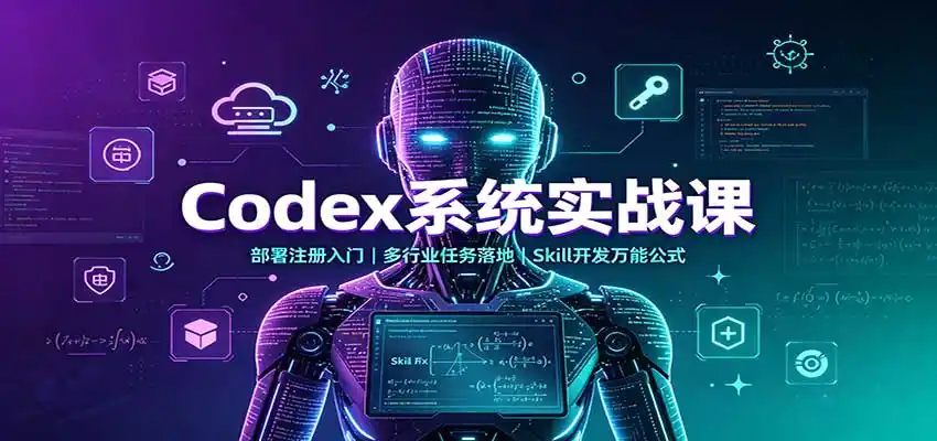Codex系统实战课：部署注册入门，多行业任务落地，Skill开发万能公式-小创项目网