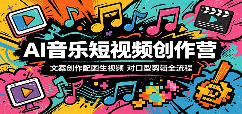 AI音乐短视频创作营：文案创作配图生视频，对口型剪辑全流程-小创项目网