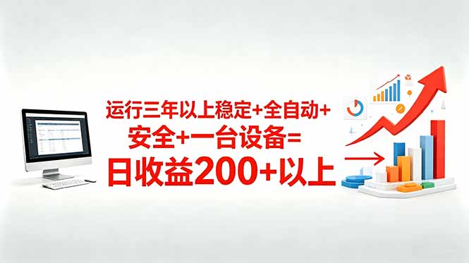 三年以上稳定+全自动+安全+一台设备=日收益200+-寒山客