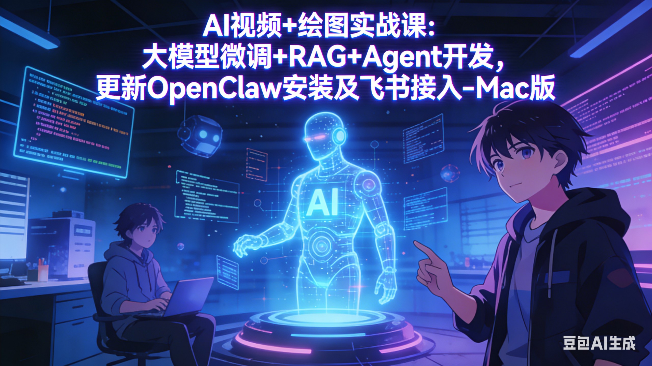 AI视频+绘图实战课：大模型微调+RAG+Agent开发，更新OpenClaw安装及飞书接入-Mac版-小创项目网
