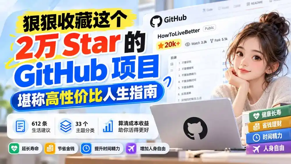 狠狠收藏这个 2 万 Star 的 GitHub 项目，堪称高性价比人生指南。-寒山客