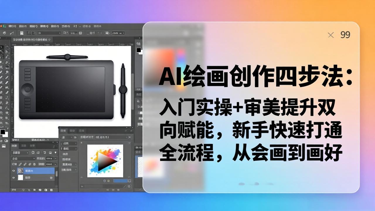 AI绘画创作四步法：入门实操+审美提升双向赋能，新手快速打通全流程，从会画到画好-小创项目网