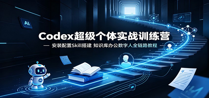 Codex超级个体实战训练营：安装配置Skill搭建，知识库办公数字人全链路教程-小创项目网