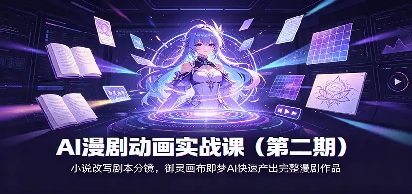 AI漫剧动画实战课(第二期)：小说改写剧本分镜，御灵画布即梦AI快速产出完整漫剧作品-小创项目网