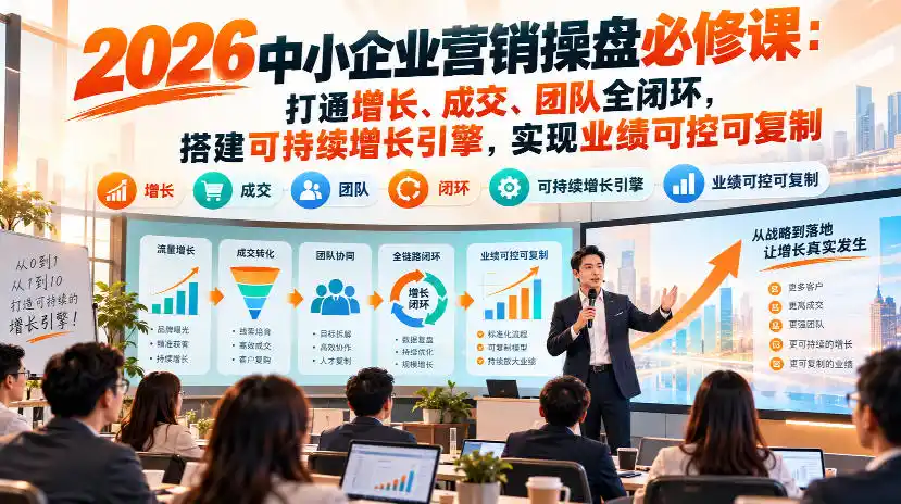 2026中小企业营销操盘必修课：打通增长、成交、团队全闭环，搭建可持续增长引擎，实现业绩可控可复制-小创项目网