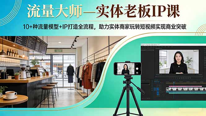 流量大师—实体老板IP课：10+种流量模型+IP打造全流程，助力实体商家玩转短视频实现商业突破-小创项目网