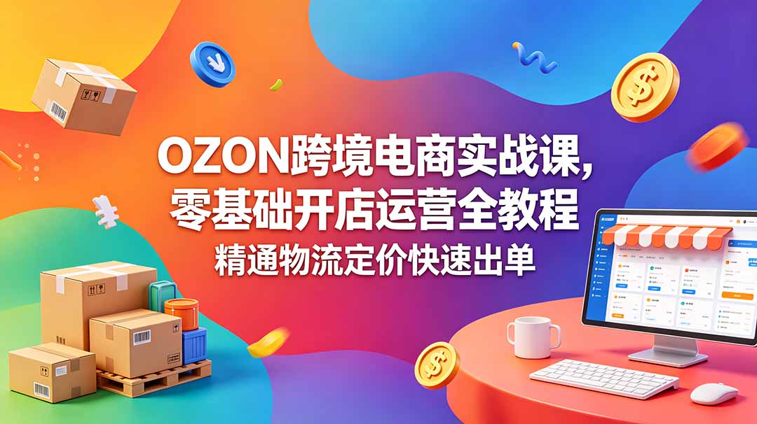 OZON 跨境电商实战课，零基础开店运营全教程，精通物流定价快速出单-寒山客