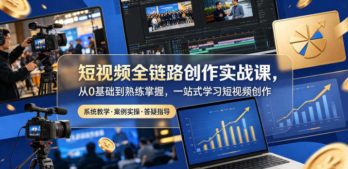 短视频全链路创作实战课，从0基础到熟练掌握，一站式学习短视频创作-寒山客