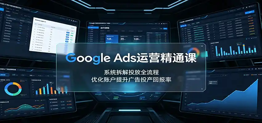 Google Ads运营精通课：系统拆解投放全流程，优化账户提升广告投产回报率-小创项目网