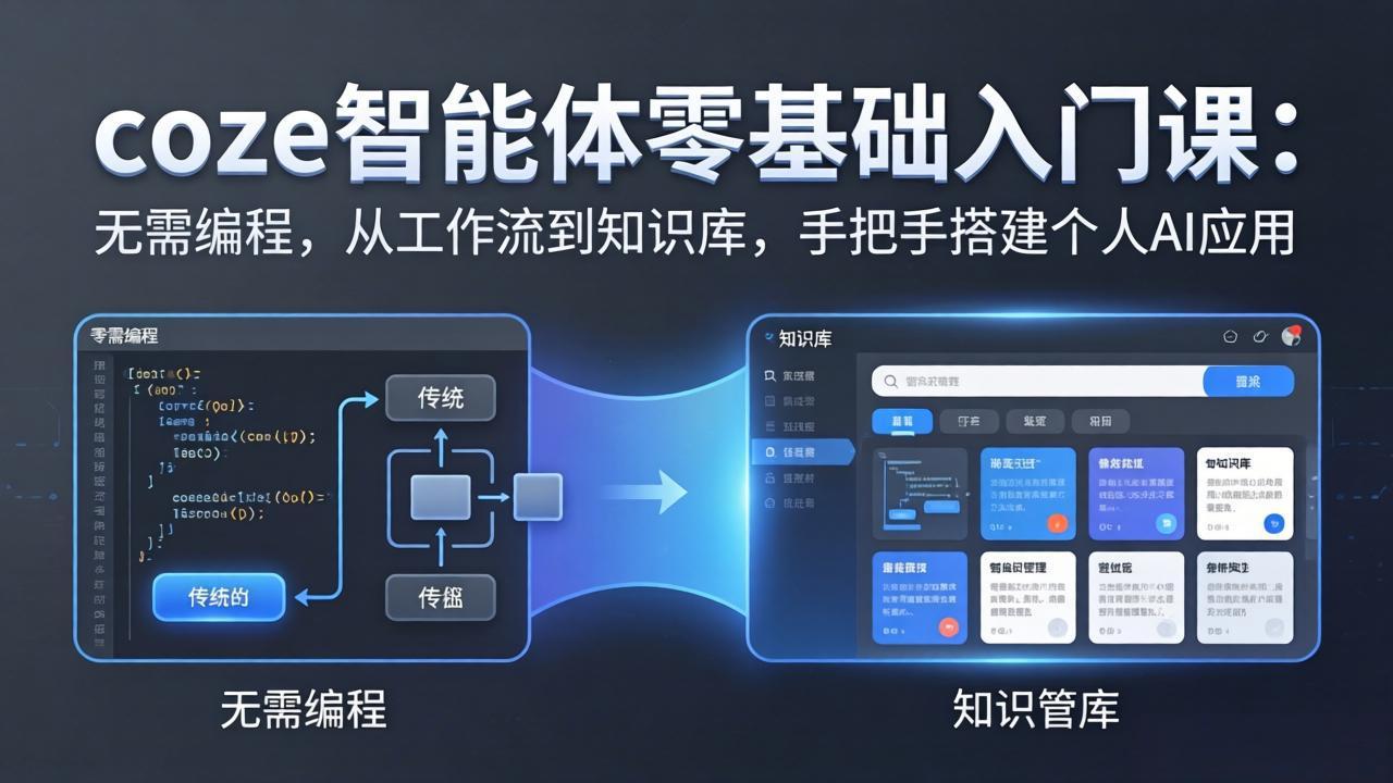 coze智能体零基础入门课：无需编程，从工作流到知识库，手把手搭建个人AI应用-小创项目网