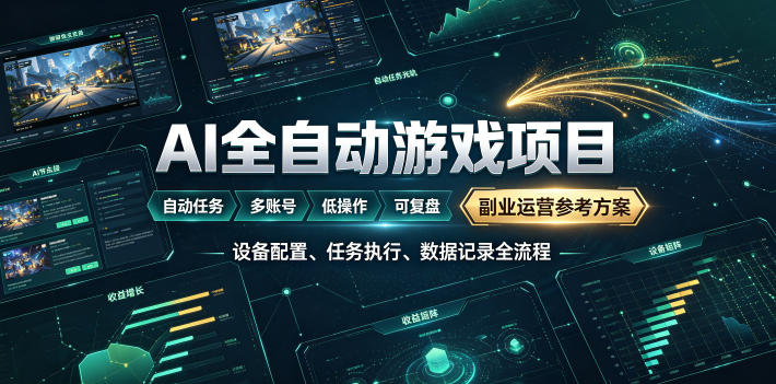 AI全自动游戏躺賺副业：日入几百，稳定运行三年的项目！【揭秘】-寒山客