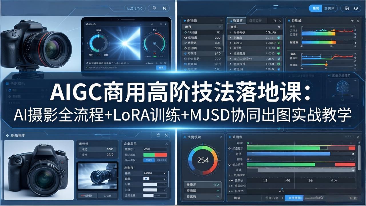 AIGC商用高阶技法落地课：AI摄影全流程+LoRA训练+MJSD协同出图实战教学-小创项目网
