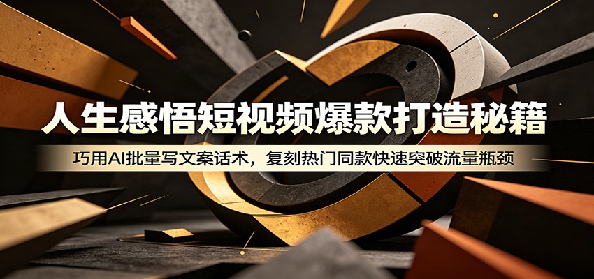 人生感悟短视频爆款打造秘籍:巧用A 批量写文案话术,复刻热门同款快速突破流量瓶颈插图 人生感悟短视频爆款打造秘籍:巧用A 批量写文案话术,复刻热门同款快速突破流量瓶颈插图