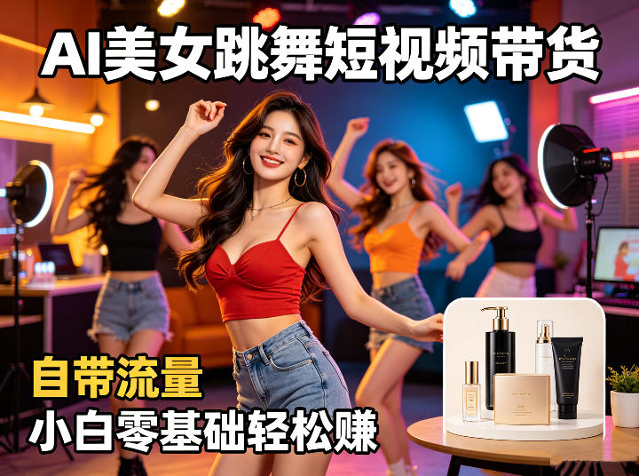 AI美女跳舞短视频带货：自带流量，小白零基础轻松賺，详细拆解-小创项目网