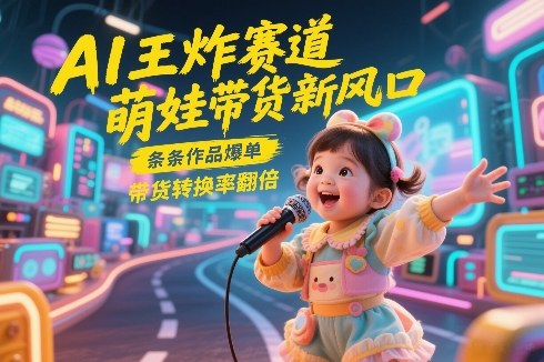 AI王炸赛道，萌娃带货新风口，条条作品爆单，带货转换率翻倍，核心逻辑拆解-小创项目网