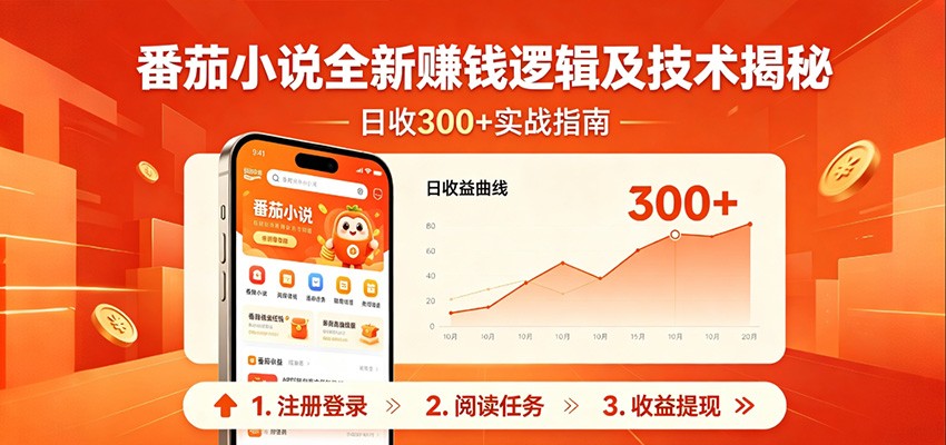 番茄小说全新赚钱逻辑及技术日收300+,小白新书皆可做!无脑赚就行了!-小创项目网