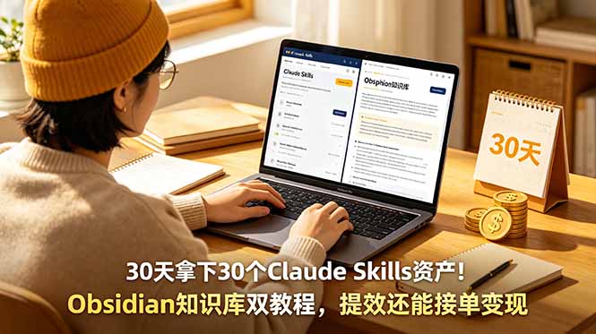 30天拿下30个Claude Skills资产！Obsidian知识库双教程，提效还能接单变现-小创项目网