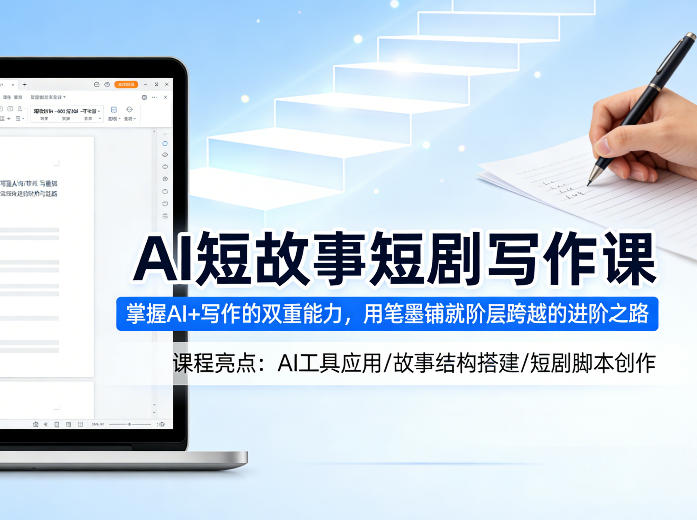 AI短故事短剧写作课，掌握AI+写作的双重能力，用笔墨铺就阶层跨越的进阶之路-小创项目网