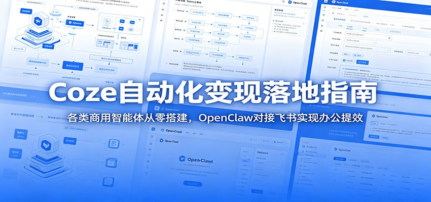 Coze自动化变现落地指南：各类商用智能体从零搭建，OpenClaw对接飞书实现办公提效-寒山客
