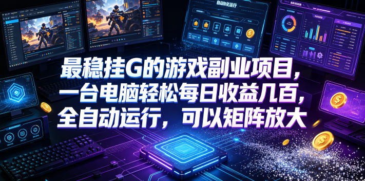 最稳挂G的游戏副业项目，一台电脑轻松每日收益几百，全自动运行，可以矩阵放大【揭秘】-寒山客