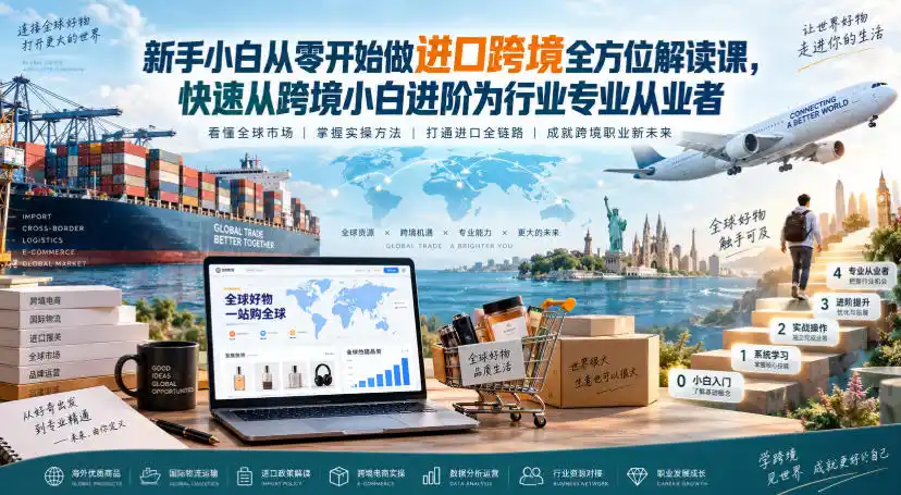 新手小白从零开始做进口跨境全方位解读课，快速从跨境小白进阶为行业专业从业者-小创项目网
