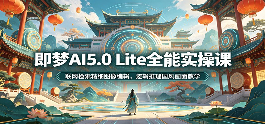 即梦AI5.0 Lite全能实操课：联网检索精细图像编辑，逻辑推理国风画面教学-寒山客