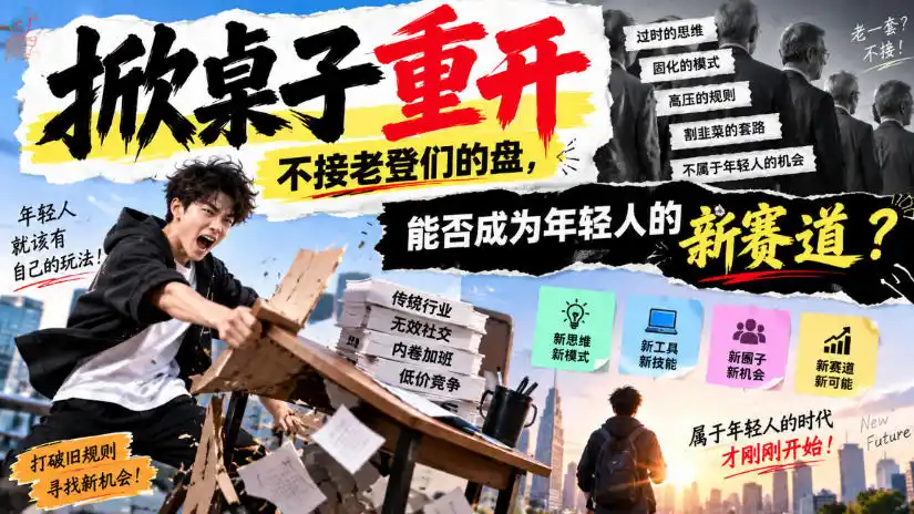 某公众号付费文章：掀桌子重开，不接老登们的盘，能否成为年轻人的新赛道？-寒山客